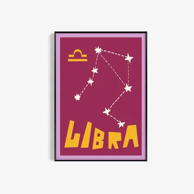 Wolf & Badger Libra Art Print - A3 Natalie Cass Art