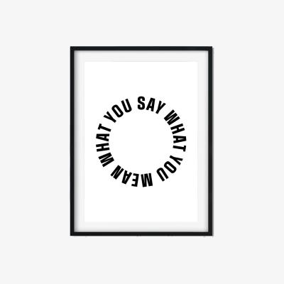 Wolf & Badger Black Say What You Mean A3 297 X 420Mm The Native State
