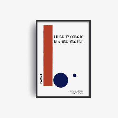 Wolf & Badger I Think It's Going To Be A Long Long Time Elton John Inspired Abstract Giclée Art Print A3 Fanclub