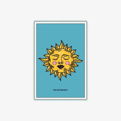 Wolf & Badger Yellow / Orange The Sleeping Sun A4 210 X 297Mm Stanley Print House