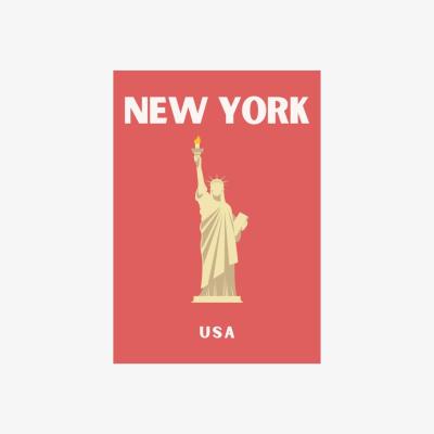 Wolf & Badger Red New York Liberty Poster | Artchi