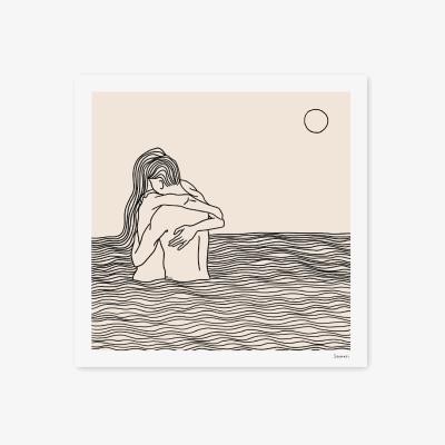 Wolf & Badger Neutrals You Me & The Sea Art Print 50X50Cm Soumati Studio
