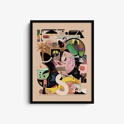 Wolf & Badger Neutrals Dfkbon - Giclee Fine Art Print - Small | 12 X 16" | East Side Studio London