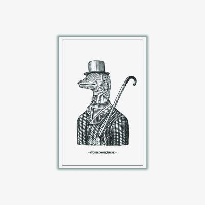 Wolf & Badger Grey Gentlemen Snake A1 594 X 841Mm Stanley Print House