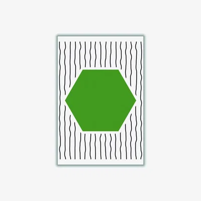 Wolf & Badger Green Minimal Primary 4 A2 420 X 594Mm Stanley Print House
