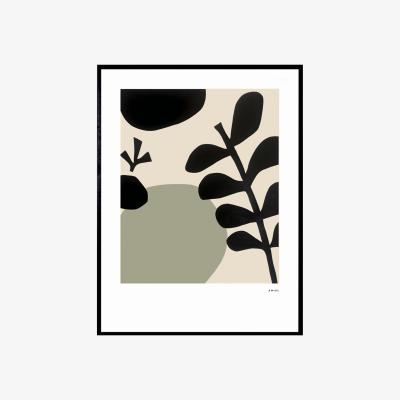 Wolf & Badger Black / Green / Neutrals Mediterranean Garden: Minimalist Botanical Art Print, Part One | A3 | 297 X 420Mm | Awol