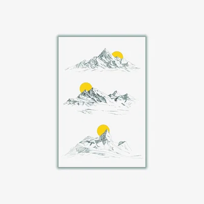 Wolf & Badger Grey Sunny Mountains Xxs Stanley Print House