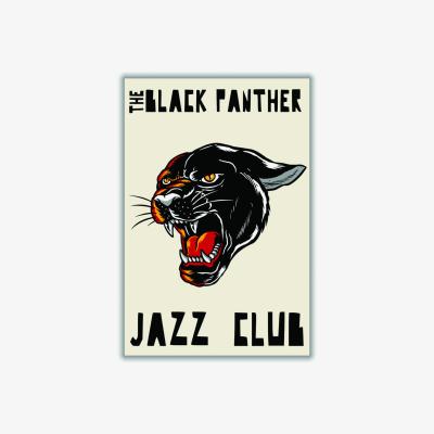 Wolf & Badger Black Panther Jazz Club Xxs Stanley Print House