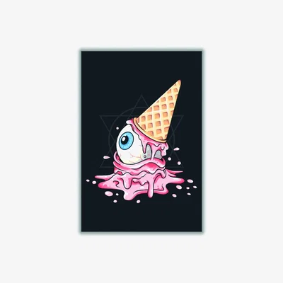 Wolf & Badger Pink / Purple Strawberry Eyeball Icecream A2 420 X 594Mm Stanley Print House