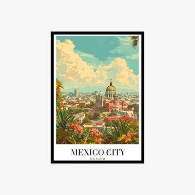 Wolf & Badger Vibrant Skyline Of Mexico City | Artchi