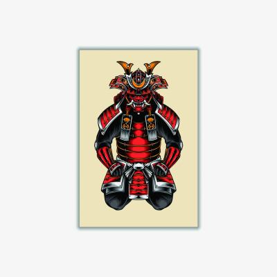Wolf & Badger Red Japanese Samurai Small Stanley Print House