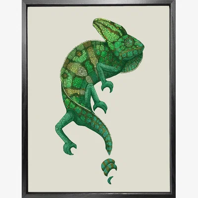 Wolf & Badger Antique Chameleon Fine Art Print - A5 Emily Carter