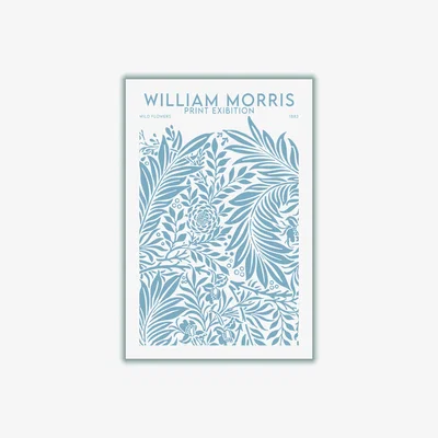 Wolf & Badger Grey William Morris Print Exibition White A4 210 X 297Mm Stanley Print House