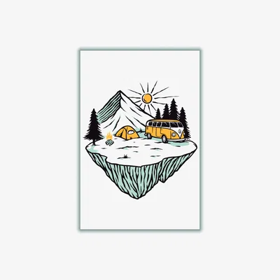 Wolf & Badger Yellow / Orange Camp Vibes Medium Stanley Print House