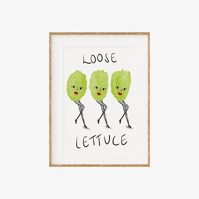 Wolf & Badger Loose Lettuce Print A3 297 X 420Mm Oh Oly