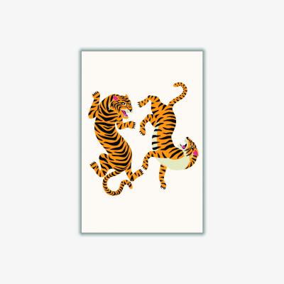 Wolf & Badger Yellow / Orange Two Tigers A2 420 X 594Mm Stanley Print House