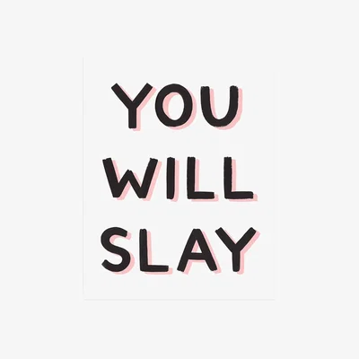 Wolf & Badger You Will Slay Art Print Eleven By Fourteen Inches Girl W/ Knife