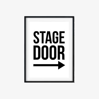Wolf & Badger Black Stage Door - Arrow Right A3 297 X 420Mm The Native State