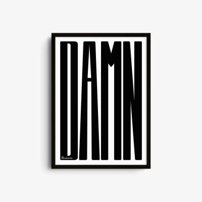 Wolf & Badger Damn Black - Giclee Fine Art Print - Large | A2 | 420 X 594Mm | East Side Studio London