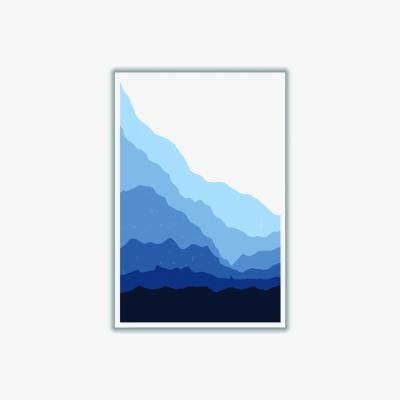 Wolf & Badger Blue Abstract Mountains A1 594 X 841Mm Stanley Print House