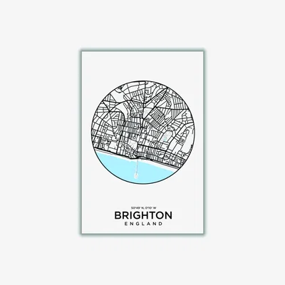 Wolf & Badger Blue Map Of Brighton Small Stanley Print House