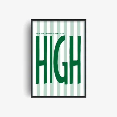 Wolf & Badger Green Getting High Oasis Retro Music Giclée Art Print A2 | A2 | 420 X 594Mm | Fanclub