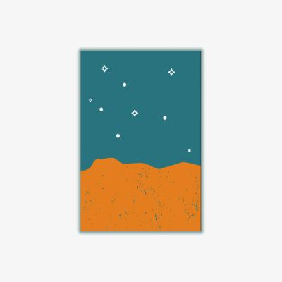 Wolf & Badger Yellow / Orange Starry Night Ii A2 420 X 594Mm Stanley Print House