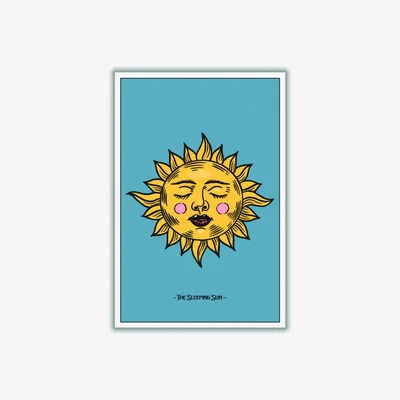 Wolf & Badger Yellow / Orange The Sleeping Sun A1 594 X 841Mm Stanley Print House