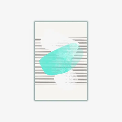 Wolf & Badger Blue Watercolor Abstract #1 A1 594 X 841Mm Stanley Print House