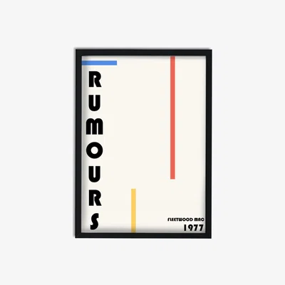 Wolf & Badger Rumours Fleetwood Mac Inspired Giclée Art Print A2 420 X 594Mm Fanclub