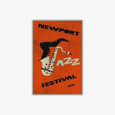 Wolf & Badger Yellow / Orange Newport Jazz Festival A1 594 X 841Mm Stanley Print House