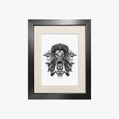 Wolf & Badger The Regal Lion Fine Art Print A3 Emily Carter