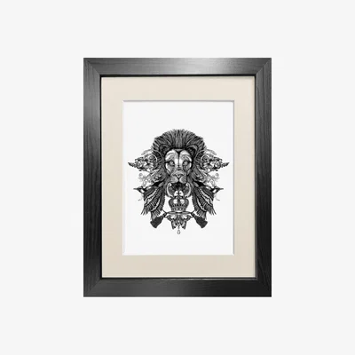 Wolf & Badger The Regal Lion Fine Art Print A3 Emily Carter