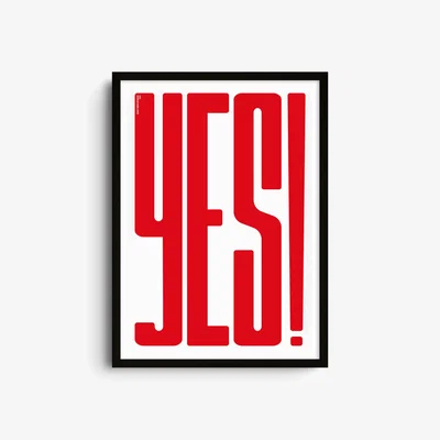Wolf & Badger Red Yes! Crimson - Giclee Fine Art Print - Large | A2 | 420 X 594Mm | East Side Studio London