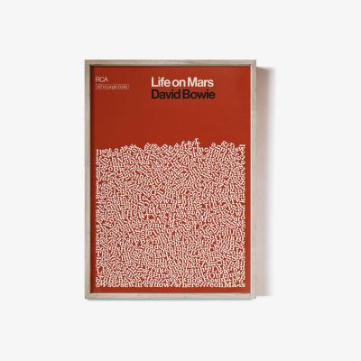 Wolf & Badger Life On Mars - Song Lyric Print A2 420 X 594Mm Reign & Hail