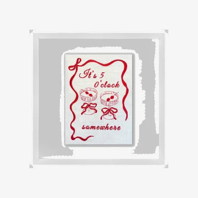 Wolf & Badger Pink Its Five O'clock Somewhere Artwork | A10 | 26 X 37Mm | Lilly Loves