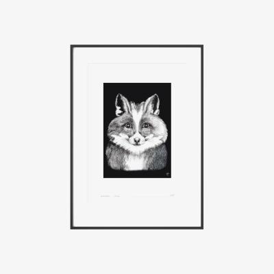 Wolf & Badger Curious Creatures Series - Fox Bunny Fun Print - Black Curiosity Snug
