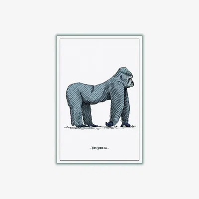 Wolf & Badger Grey The Gorilla Xxs Stanley Print House