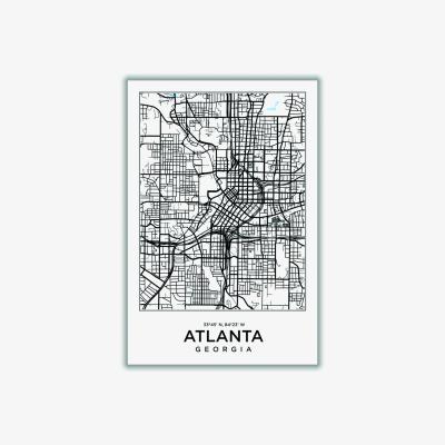 Wolf & Badger Black Map Of Atlanta Georgia Medium Stanley Print House