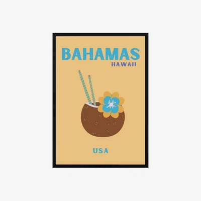 Wolf & Badger Brown Bahamas Island Bliss Poster | Artchi