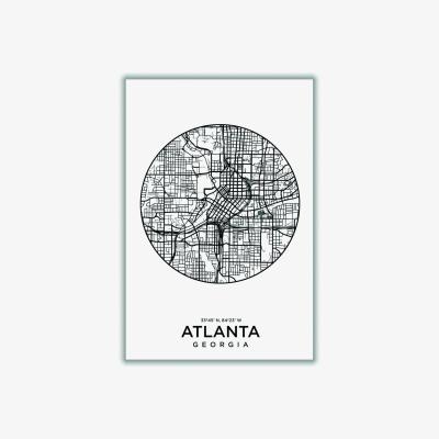 Wolf & Badger Black Map Of Atlanta Medium Stanley Print House
