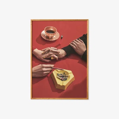 Wolf & Badger Red / Yellow First Date - Art Print - 50X70 Cm | 50 X 70Cm | Paper Collective
