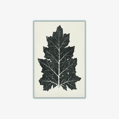 Wolf & Badger Black Vintage Leaf A1 594 X 841Mm Stanley Print House