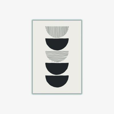 Wolf & Badger Black Circles And Lines #1 A4 210 X 297Mm Stanley Print House