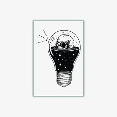 Wolf & Badger Black I Think He Had An Idea A3 297 X 420Mm Stanley Print House