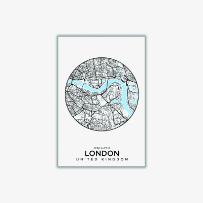 Wolf & Badger Blue Map Of London Extra Small Stanley Print House