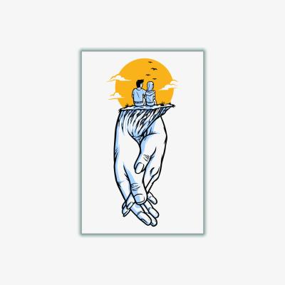 Wolf & Badger Yellow / Orange Date Night A4 210 X 297Mm Stanley Print House