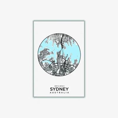 Wolf & Badger Blue Map Of Sydney Extra Small Stanley Print House