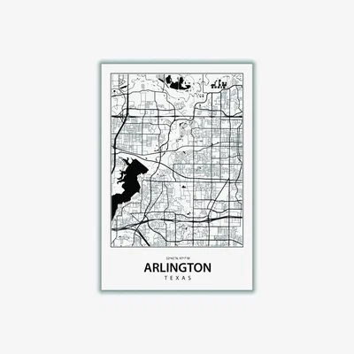 Wolf & Badger Black Map Of Arlington Xxs Stanley Print House