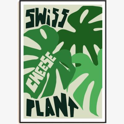 Wolf & Badger Green Swiss Cheese Plant Art Print - A3 Natalie Cass Art